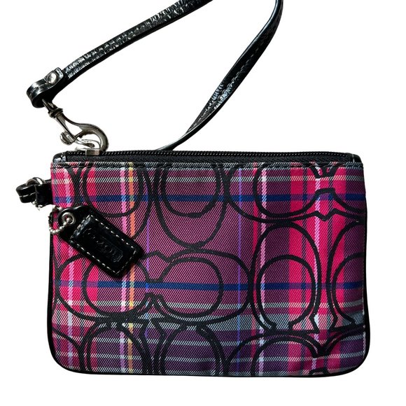 Coach Handbags - Coach Poppy Tartan Plaid Wristlet